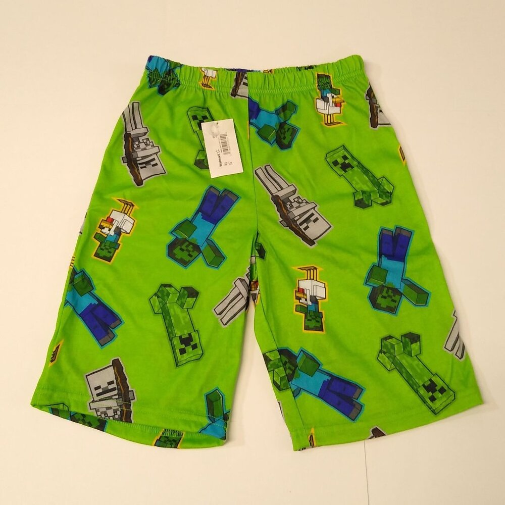 Minecraft Boys Print Pajama Bottoms Size 6/7 Flame-Resistant Elastic Waist NWT